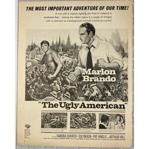 Marlon Brando "The Ugly American" Movie Ad Circa 1963 Sandra Church-Eiji Okada